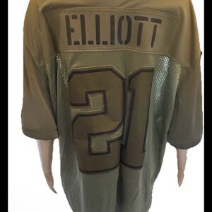Milatary salute green Football Jersey dallas cowboys Elliot 21 Xl